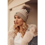 Fasardi Cap with a pompom, flecked with cappuccino glitter | Shoptok.si