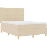  LED Box Spring Krevet s madracem Krema 140 x 190 cm tkanina | shoptok.hr