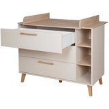 Roba Kremno bela/v naravni barvi otroška komoda v hrastovem dekorju s previjalnim pultom 117x103x78 cm Jil – | Shoptok.si