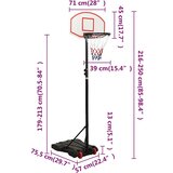 Košarkaški stalak bijeli 216 - 250 cm od polietilena | shoptok.hr