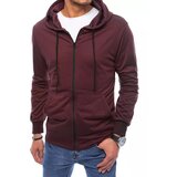 DStreet BX5174 burgundy men's zipped hoodie | Shoptok.si