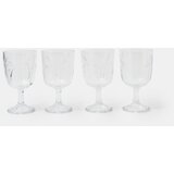 Sinsay Set čaša za vino s reljefnim uzorkom palmi 4 pack | shoptok.hr
