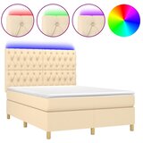  Krevet box spring s madracem LED krem 140x200 cm od tkanine | shoptok.hr