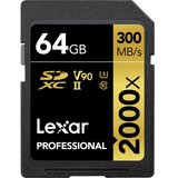 Lexar SD 64GB 2000x SDHC UHS-II card, 300MB/s read 260MB/s write C10 V90 U3 | shoptok.hr