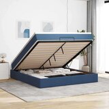 vidaXL Otomanski posteljni okvir z vzmetnico moder 180x200 cm blago | Shoptok.si