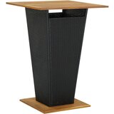 vidaXL Barska miza črna 80x80x110 cm poli ratan in trden akacijev les Cene