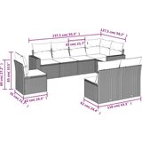 vidaXL 8-dijelni set vrtnih sofa od poliratana s jastucima bež | shoptok.hr