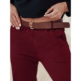 DStreet Spodnie damskie oversize ELEGANTENO z paskiem bordowe | shoptok.hr