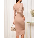 Resti Dark brown women's ribbed dress | Shoptok.si