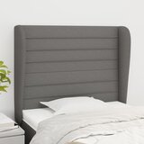  Uzglavlje s ušima tamnosivo 103x23x118/128 cm od tkanine | shoptok.hr