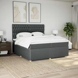 Krevet s oprugama i madracem tamnosivi 200 x 200 cm od tkanine | shoptok.hr