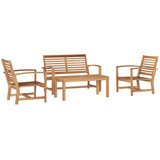  Sjedeća garnitura za vrt 4 pcs Prirodna Čvrsto teak drvo | shoptok.hr