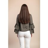 Fenzy Plus Size Bluza S Volanima, Maslinasta | shoptok.hr