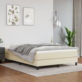vidaXL Box spring postelja z vzmetnico krem 140x200 cm umetno usnje Cene