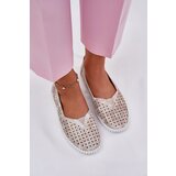 EVENTO Suede perforated women's loafers gold-gray Chulieta | Shoptok.si