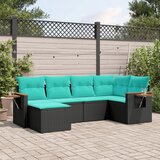 vidaXL 6-dijelni set vrtnih sofa od poliratana s jastucima crni | shoptok.hr