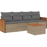 vidaXL 5-dijelni vrtni set sofa s jastucima bež od poliratana | shoptok.hr