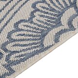 Vanjski tepih ravnog tkanja 80 x 250 cm plavi s uzorkom | shoptok.hr
