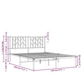  Metalni okvir za krevet s uzglavljem crni 140x190 cm | shoptok.hr
