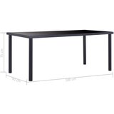  Blagovaonski stol crni 180 x 90 x 75 cm od kaljenog stakla | shoptok.hr