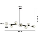  Visilica na sajli ROSSI 8xE14/10W/230V crna/prozirna | Eponuda.com