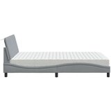 vidaXL Postelja z vzmetnico svetlo siv 140x190 cm blago | Shoptok.si