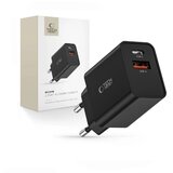  Hitri polnilec Tech-Protect z USB in USB Type C, 30W Črn | Shoptok.si