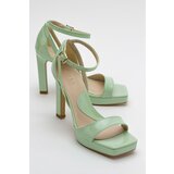 LuviShoes Mersia Green Patent Leather Women's Heeled Shoes Cene