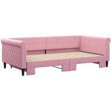vidaXL Izvlečna dnevna postelja roza 100x200 cm žamet | Shoptok.si