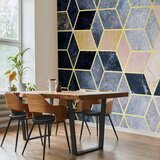  Foto tapeta - Blue Geometric Pattern 450x315 Vodootporna | shoptok.hr