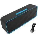 Bluetooth baterijski zvučnik bežični USB FM radio plavi