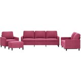  4-dijelni set sofa s jastucima crvena boja vina baršunasti | shoptok.hr
