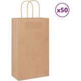 vidaXL Papirnate vrećice 50 kom s ručkama smeđe 21x11x36 cm Cijene