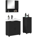 vidaXL Komplet pohištva za kopalnico 3 pcs Črna 61 x 35 x 64 cm | Shoptok.si