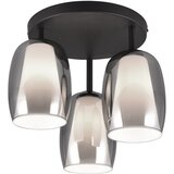 Trio Select Crna/u srebrnoj boji stropna svjetiljka sa staklenim sjenilom ø 14 cm Barret – | shoptok.hr