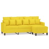  Trosjed s tabureom svjetložuti 180 cm od tkanine | Eponuda.com