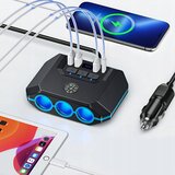  12v-24v led avto polnilec in razdelilec 4x usb quick charge 3.0 lcd | shoptok.hr