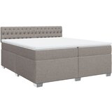 vidaXL Box spring postelja z vzmetnico taupe 200x200 cm blago, (21302375) | Shoptok.si