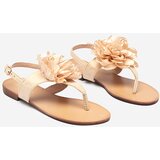 Resti Beige women's sandals with a flower Nerikala - Footwear | Shoptok.si