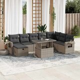  9-dijelni set vrtnih sofa od poliratana s jastucima svjetlosivi | shoptok.hr