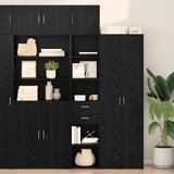 vidaXL Highboard Crni hrast 40 x 42,5 x 185 cm Konstruirano drvo | shoptok.hr