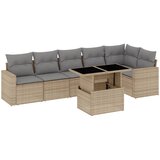 The Living Store Vrtna sedežna garnitura 7-delna z blazinami bež poli ratan - Vrtna Sedežna Garniture, (21459492) | Shoptok.si