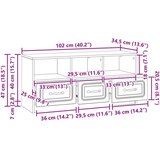 TV omarica s predalom Črna 102 x 34,5 x 47 cm Inženirski les, (5000210506) | Shoptok.si