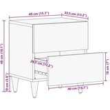 vidaXL Noćni ormarići 2 kom 40x33,5x46 cm Puno drvo Mango | shoptok.hr