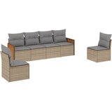  6-dijelni set vrtnih sofa s jastucima bež od poliratana | shoptok.hr