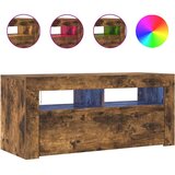 TV ormarić s LED svjetlima boja dimljenog hrasta 90x35x40 cm | shoptok.hr