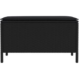  Vrtni otoman s jastukom Crna 80 x 38 x 45 cm PE ratan | shoptok.hr