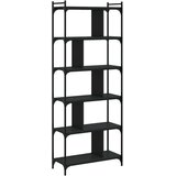  Regal za knjige sa 6 razina crni 76x32x192 cm konstruirano drvo | shoptok.hr