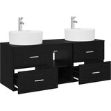  Set ormarića za kupaonicu 3 kom. Crna 49,5 x 44,5 x 65 cm | shoptok.hr