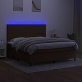  box spring s madracem LED tamnosmeđi 180x200 cm tkanina | shoptok.hr